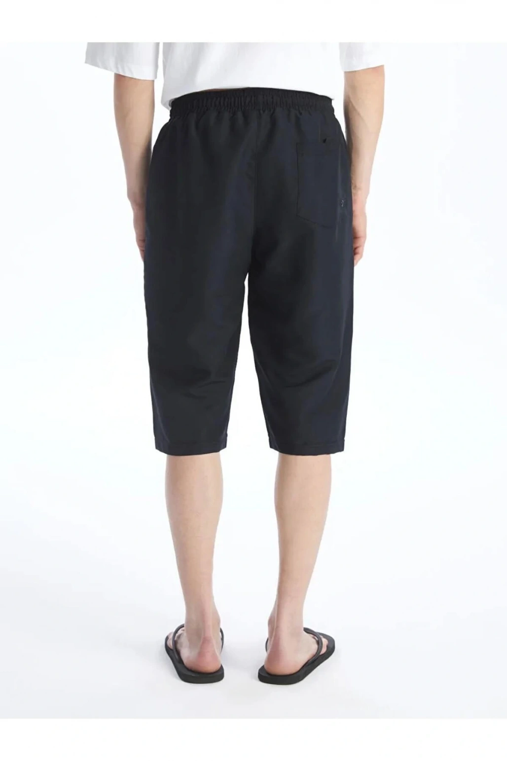 Siyah Diz Altı Boy Erkek Deniz Şortu