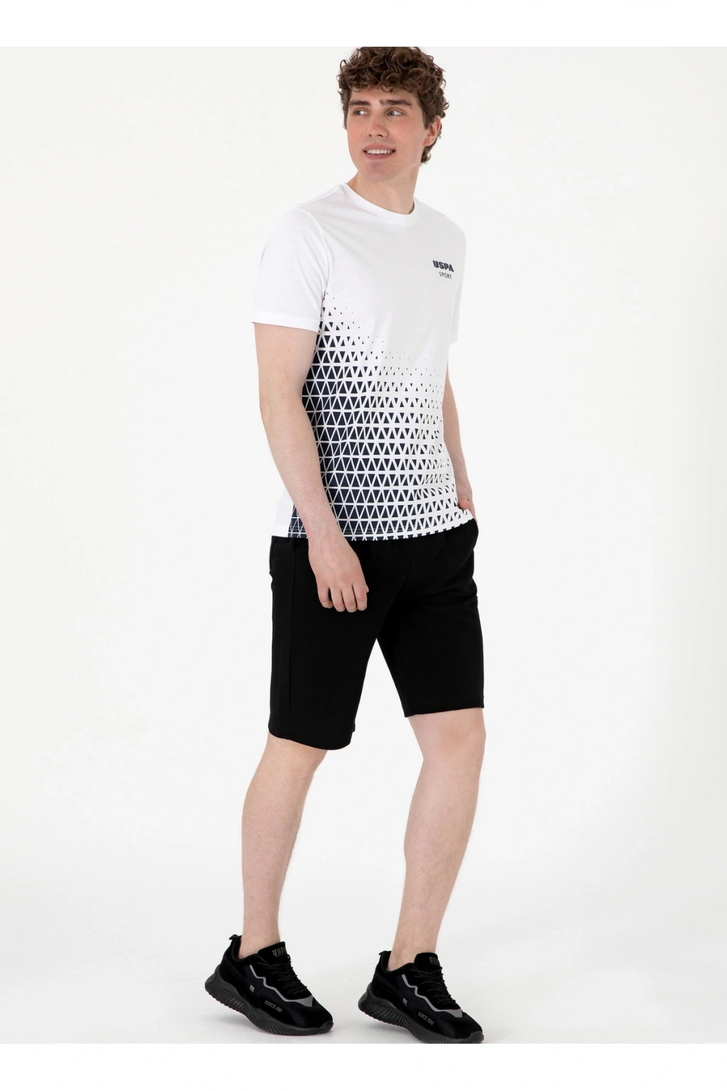 Siyah Lastikli Bel Regular Fit Erkek Sweat Şort MARKO