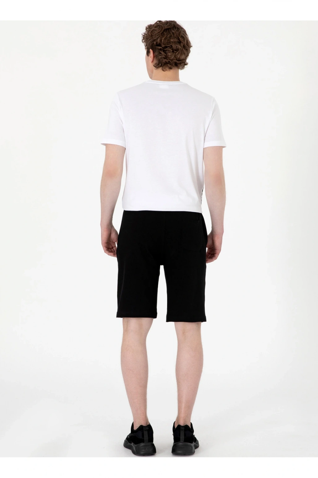 Siyah Lastikli Bel Regular Fit Erkek Sweat Şort MARKO