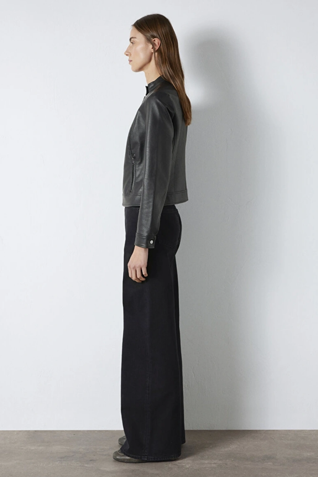 Siyah Suni Deri Ceket