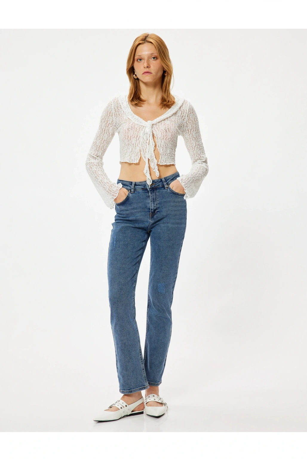 Slim Fit Kot Pantolon Düz Paça Standart Bel - Slim Straight Fit Jeans