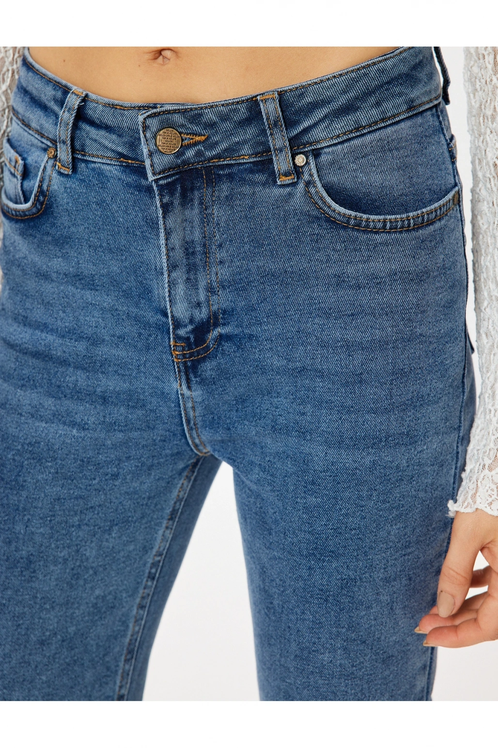 Slim Fit Kot Pantolon Düz Paça Standart Bel - Slim Straight Fit Jeans