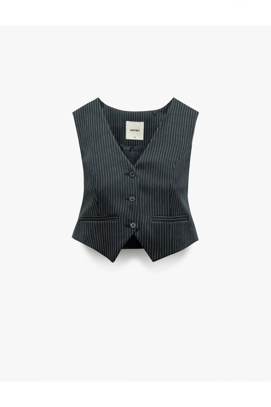 Slim Fit V Yaka Kolsuz Düğmeli Takım Yeleği