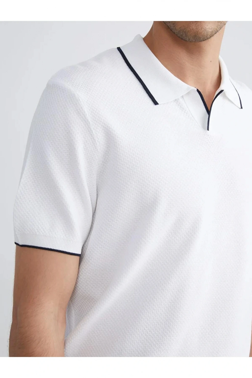 SOUTHBLUE Ekru Polo Yaka Kısa Kollu Erkek Triko Kazak