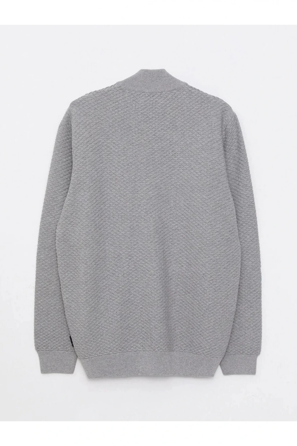 SOUTHBLUE Gri Standart Kalıp Dik Yaka Erkek Triko Hırka