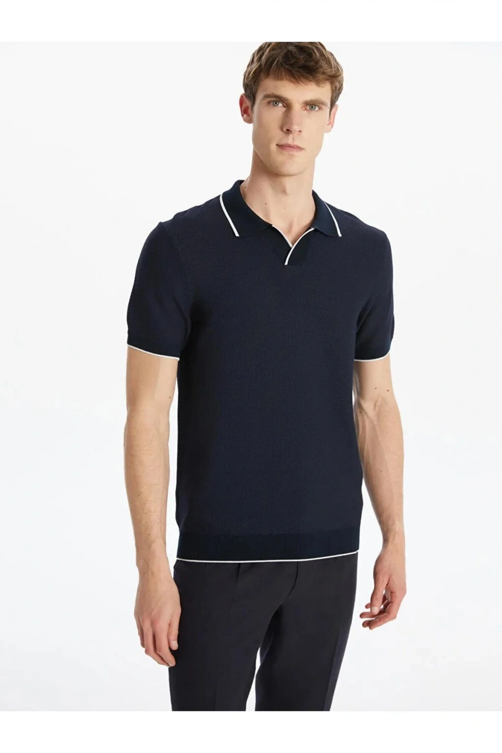 SOUTHBLUE Lacivert Polo Yaka Kısa Kollu Erkek Triko Kazak