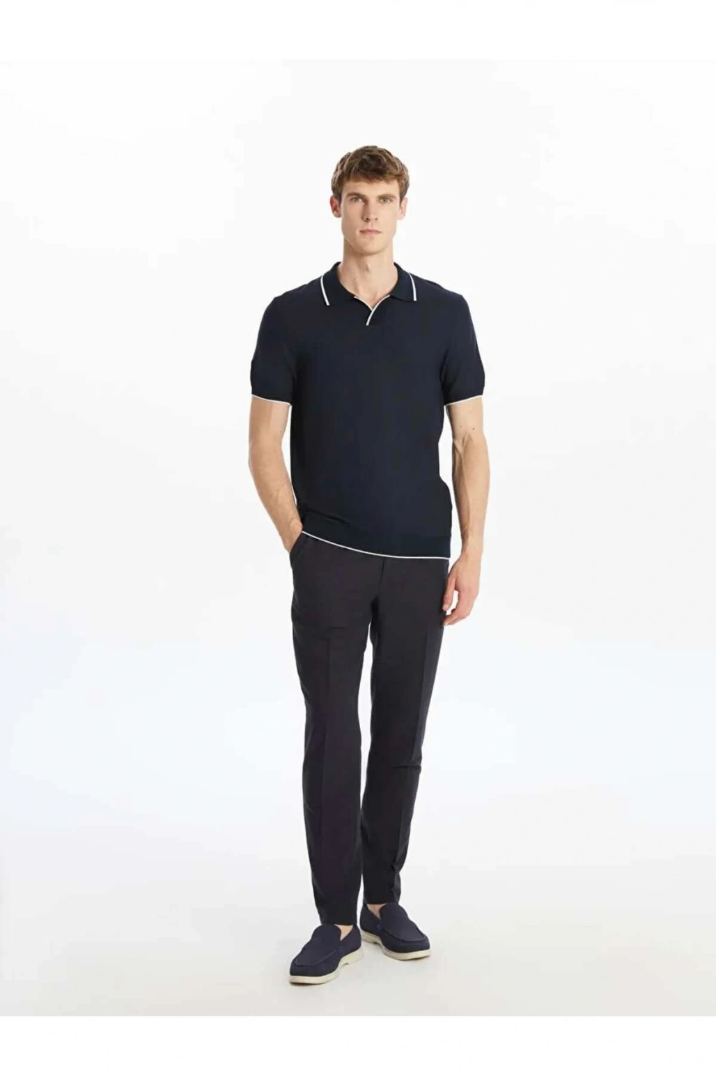 SOUTHBLUE Lacivert Polo Yaka Kısa Kollu Erkek Triko Kazak