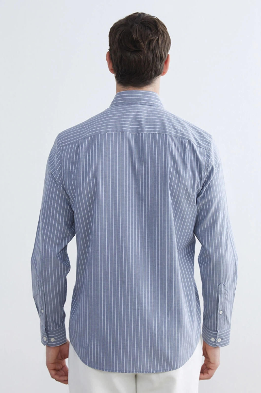 SOUTHBLUE Lacivert Regular Fit Uzun Kollu Çizgili Erkek Gömlek
