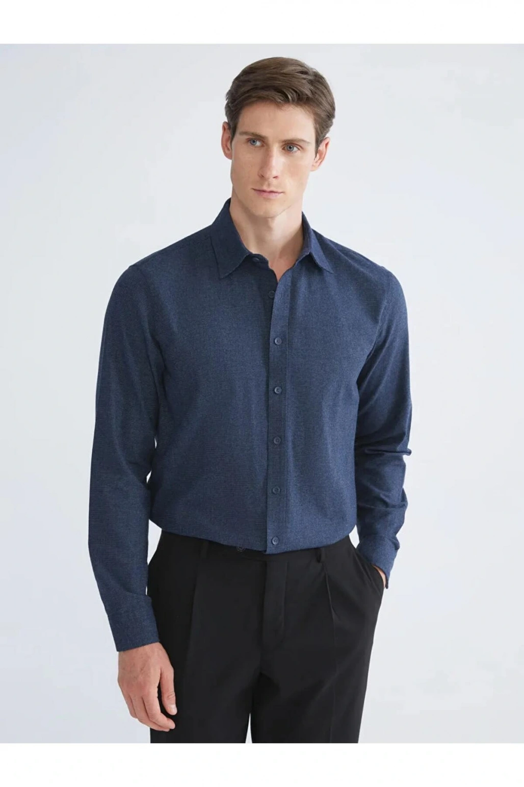 SOUTHBLUELacivert Regular Fit Uzun Kollu Erkek Oduncu Gömlek