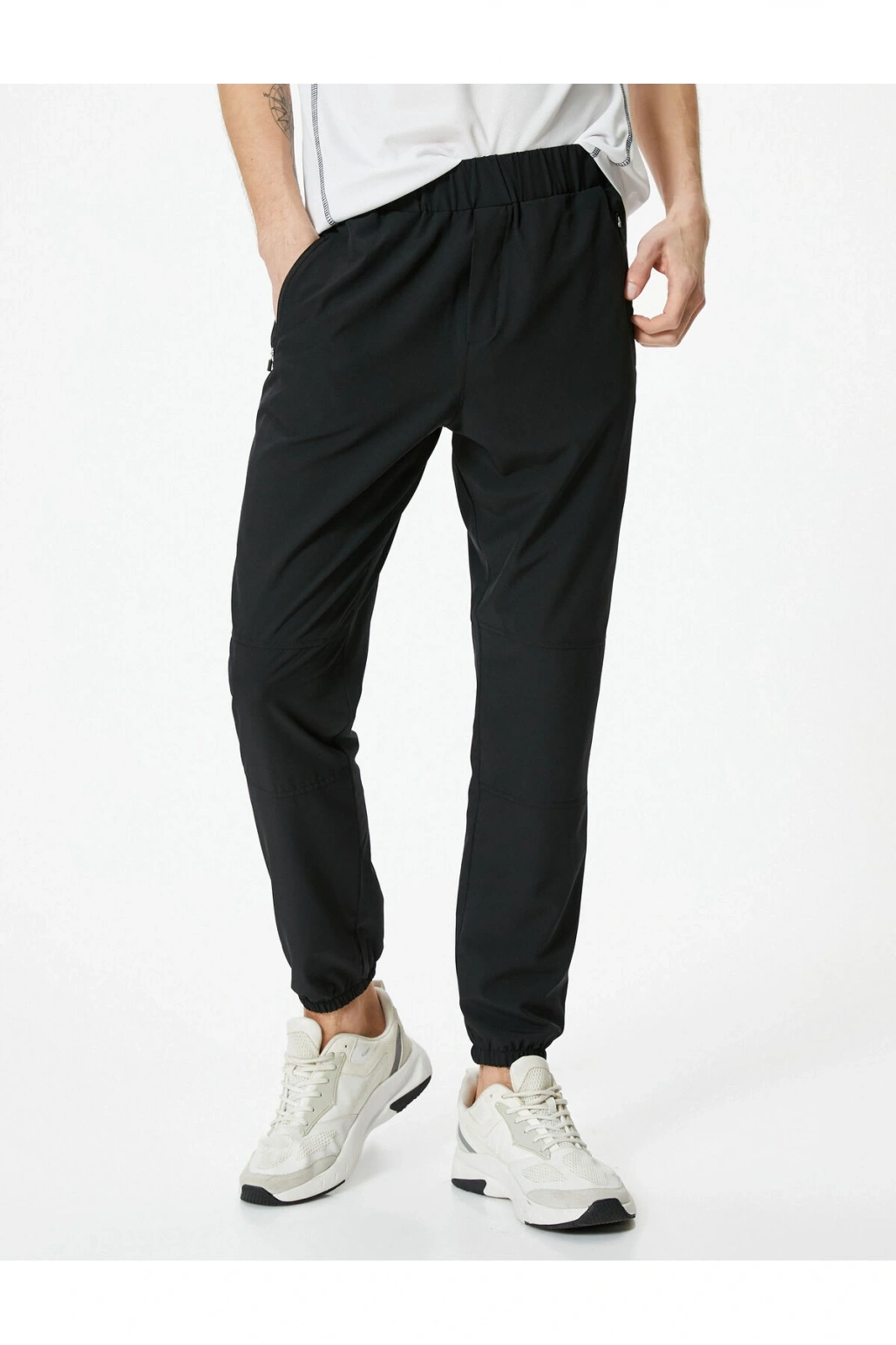 Spor Eşofman Altı Jogger Beli Lastikli Fermuar Cepli