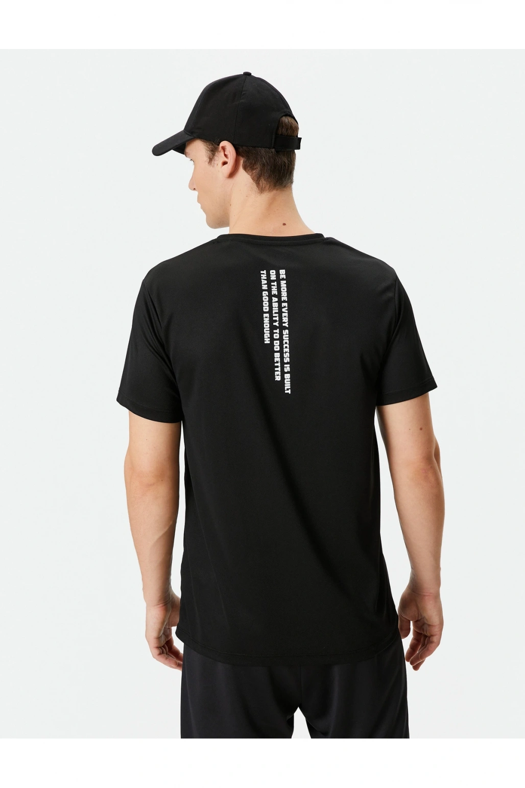 Spor Tişört Bisiklet Yaka Arkası Baskılı Sloganlı