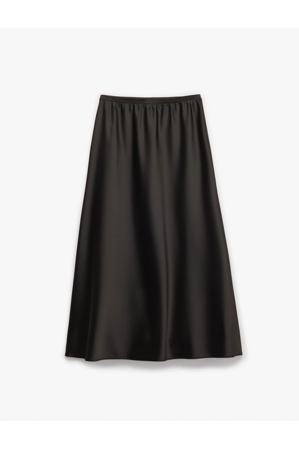 Standart Bel Regular Fit Saten Midi Etek