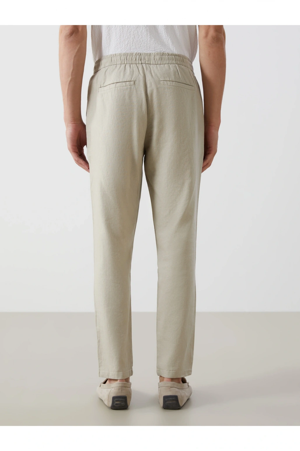 Standart Kalıp Keten Karışımlı Erkek Pantolon