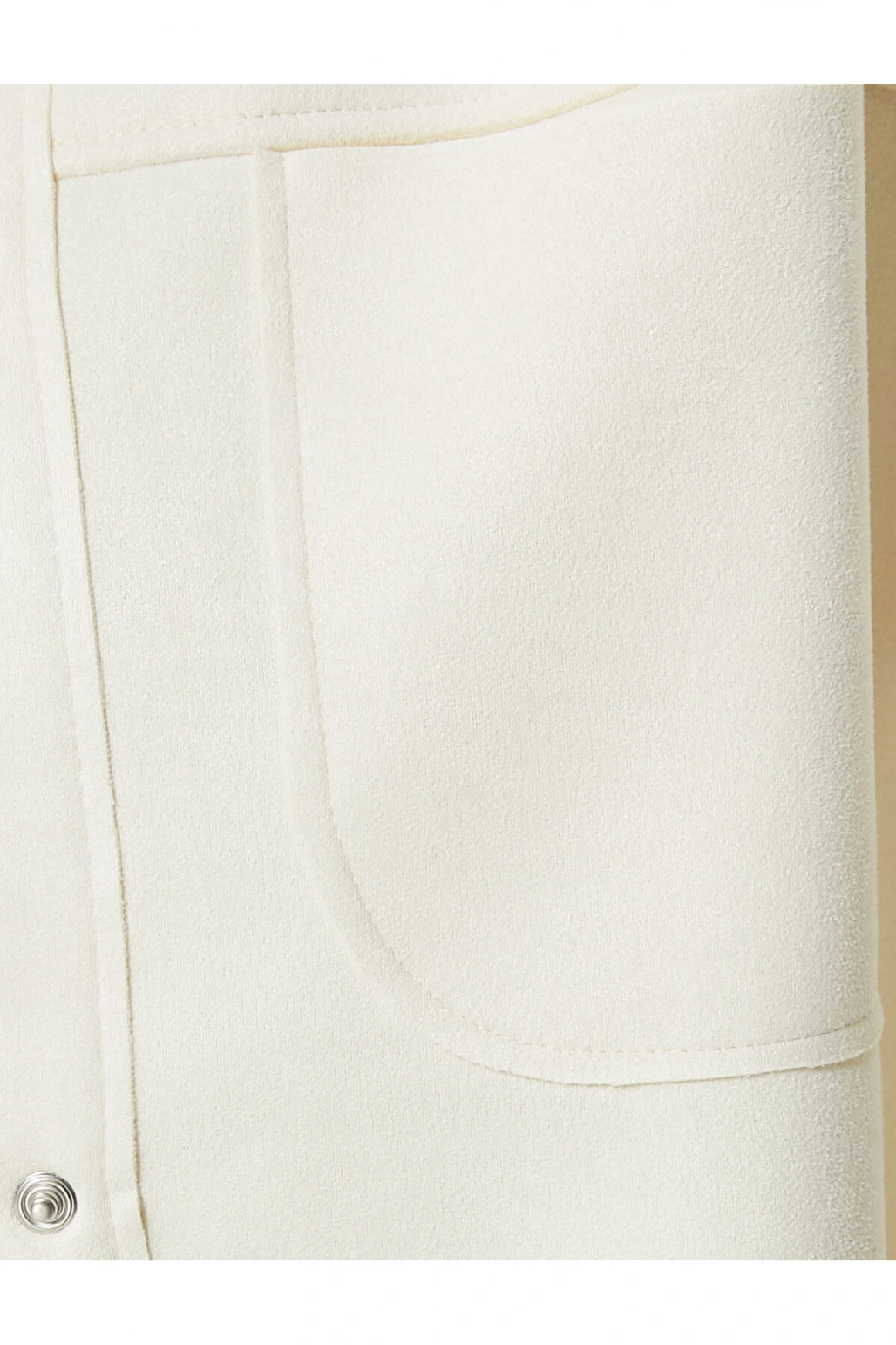 Süet Ceket Çıtçıt Düğmeli Klasik Yaka Cepli