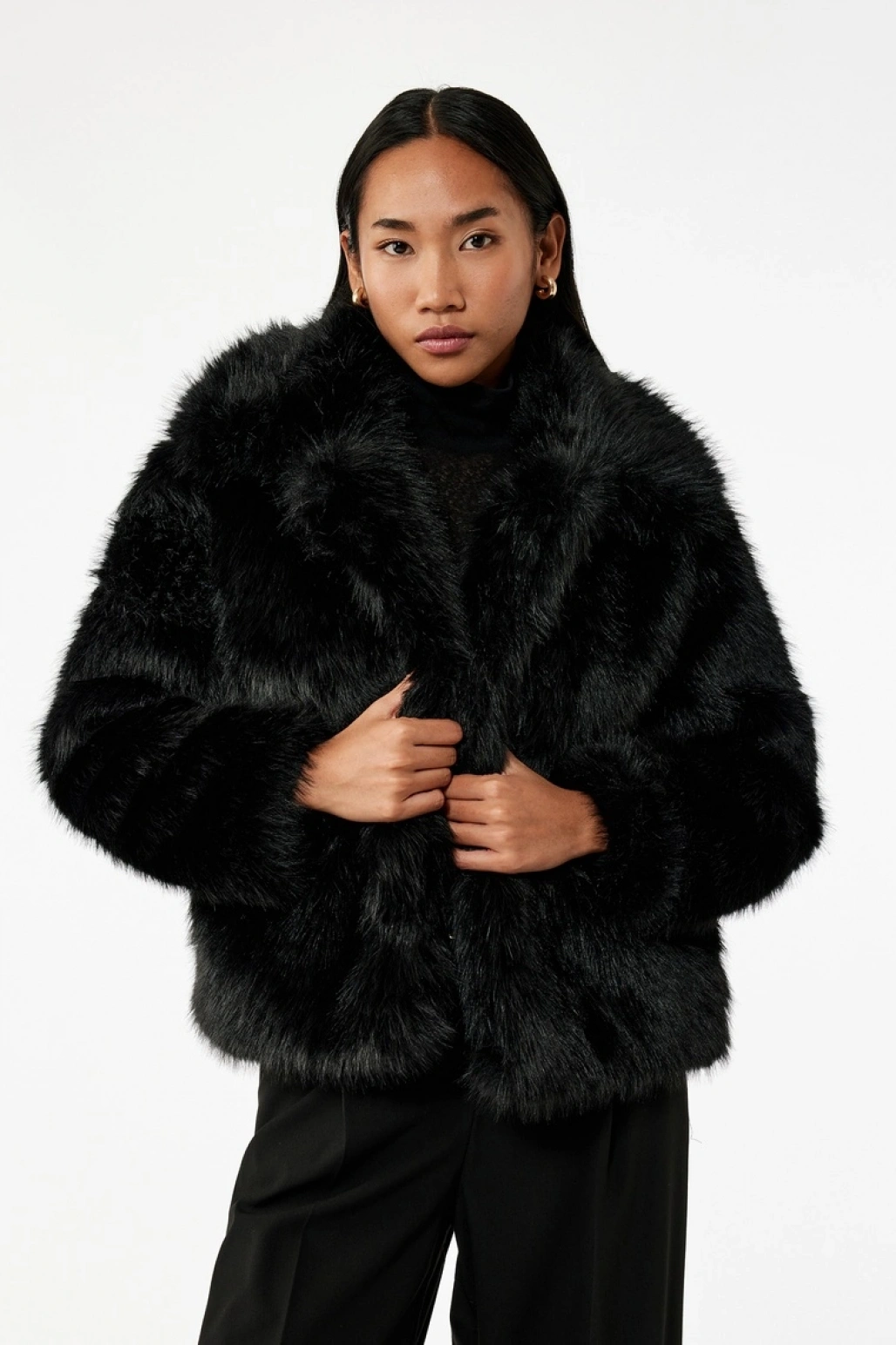 Suni Kürk Mont Uzun Kollu Crop