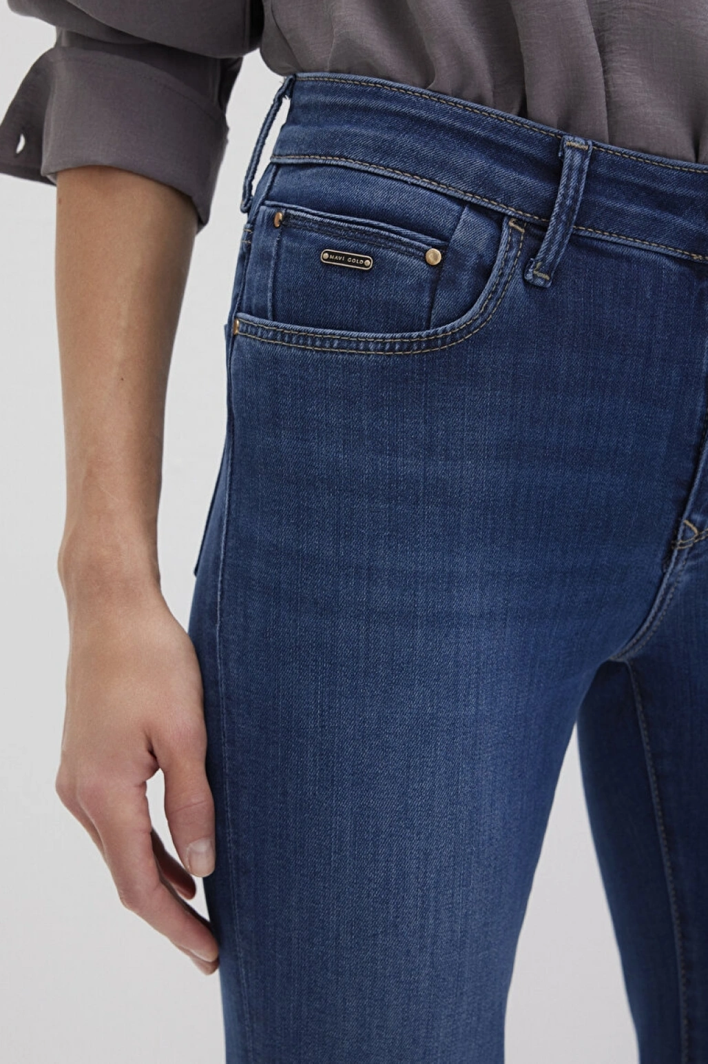 Tess Gold Premium Indigo Mavisi Jean Pantolon