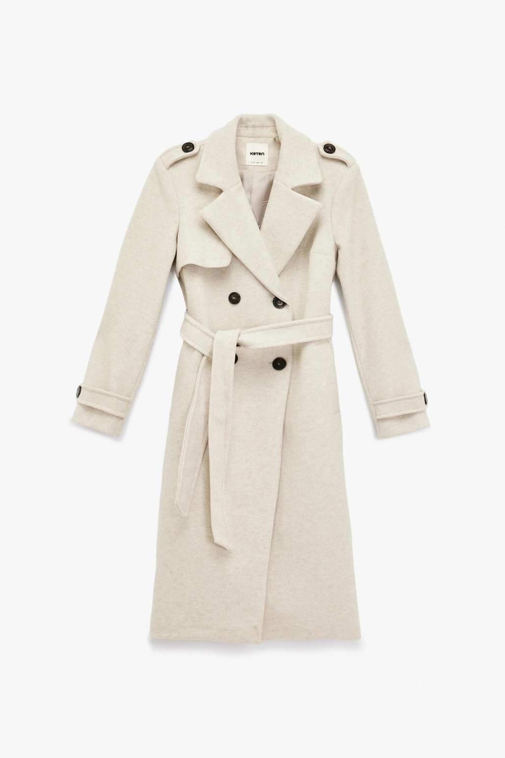 Trenç Kaban Kaşe Uzun Kollu Kruvaze Kemerli