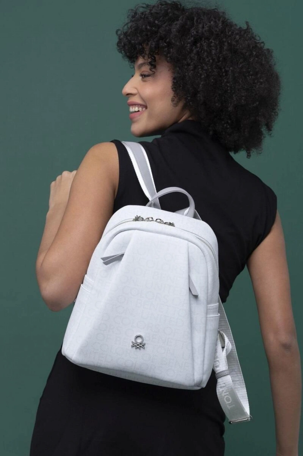 United Colors Of Benetton Kadın Sırt Çantası BNT_1281 Beyaz-A.Gri