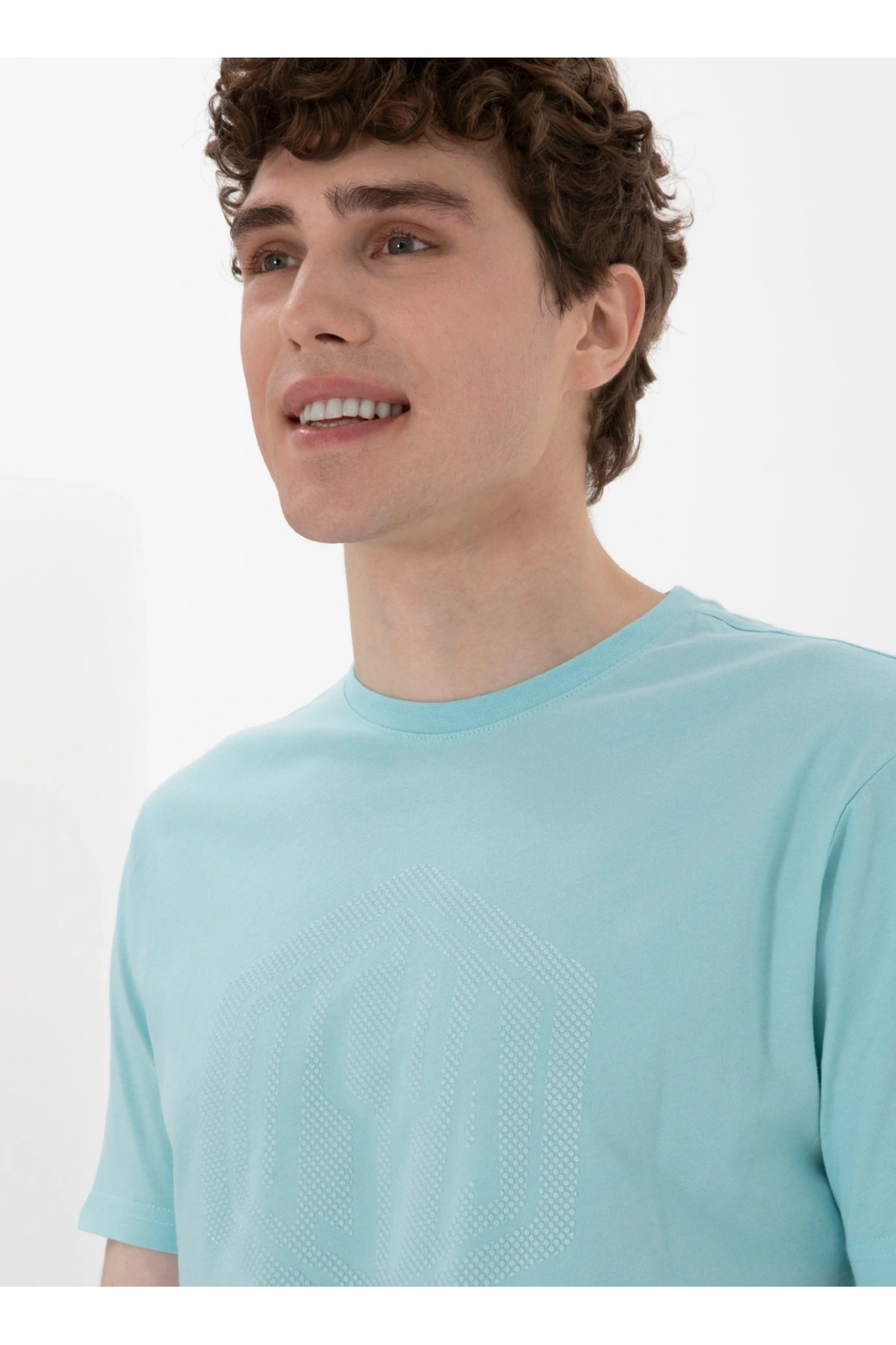 U.S. Polo Assn. Bisiklet Yaka Mavi Erkek T-Shirt GASTON