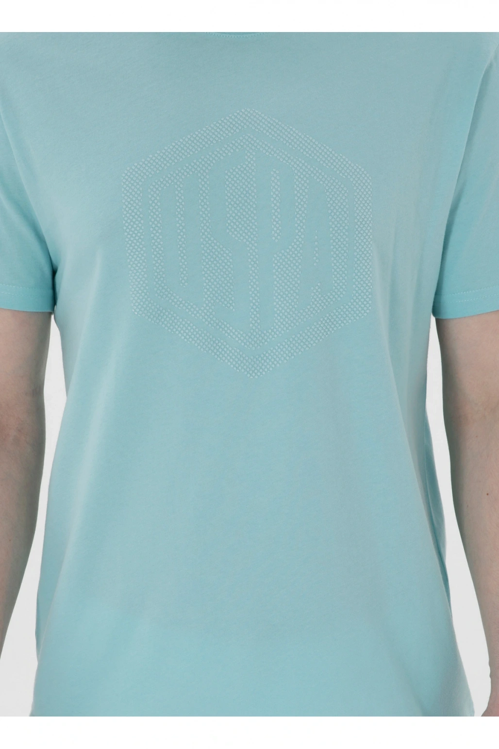 U.S. Polo Assn. Bisiklet Yaka Mavi Erkek T-Shirt GASTON