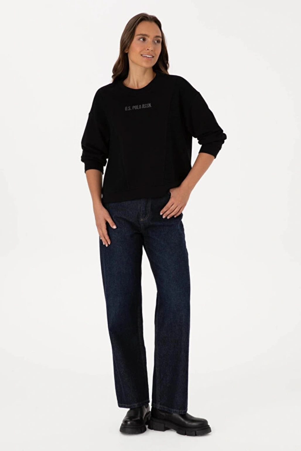 U.S. Polo Assn. Gatas Siyah Kadın Sweatshirt