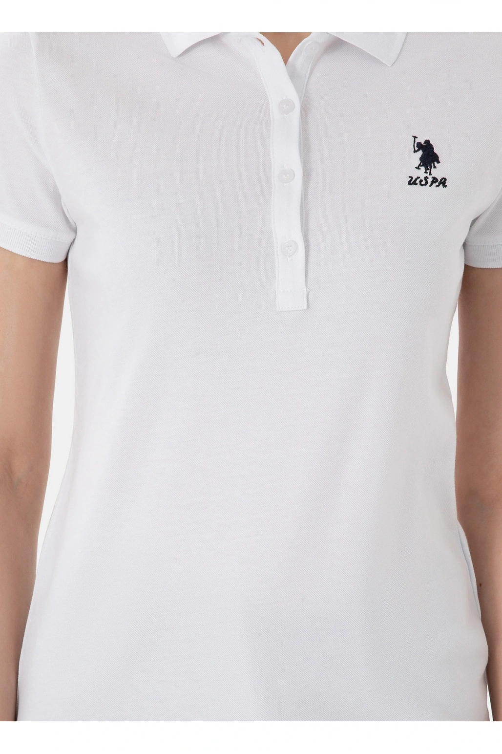 U.S. Polo Assn. Polo Yaka Beyaz Kadın T-Shirt TP0125