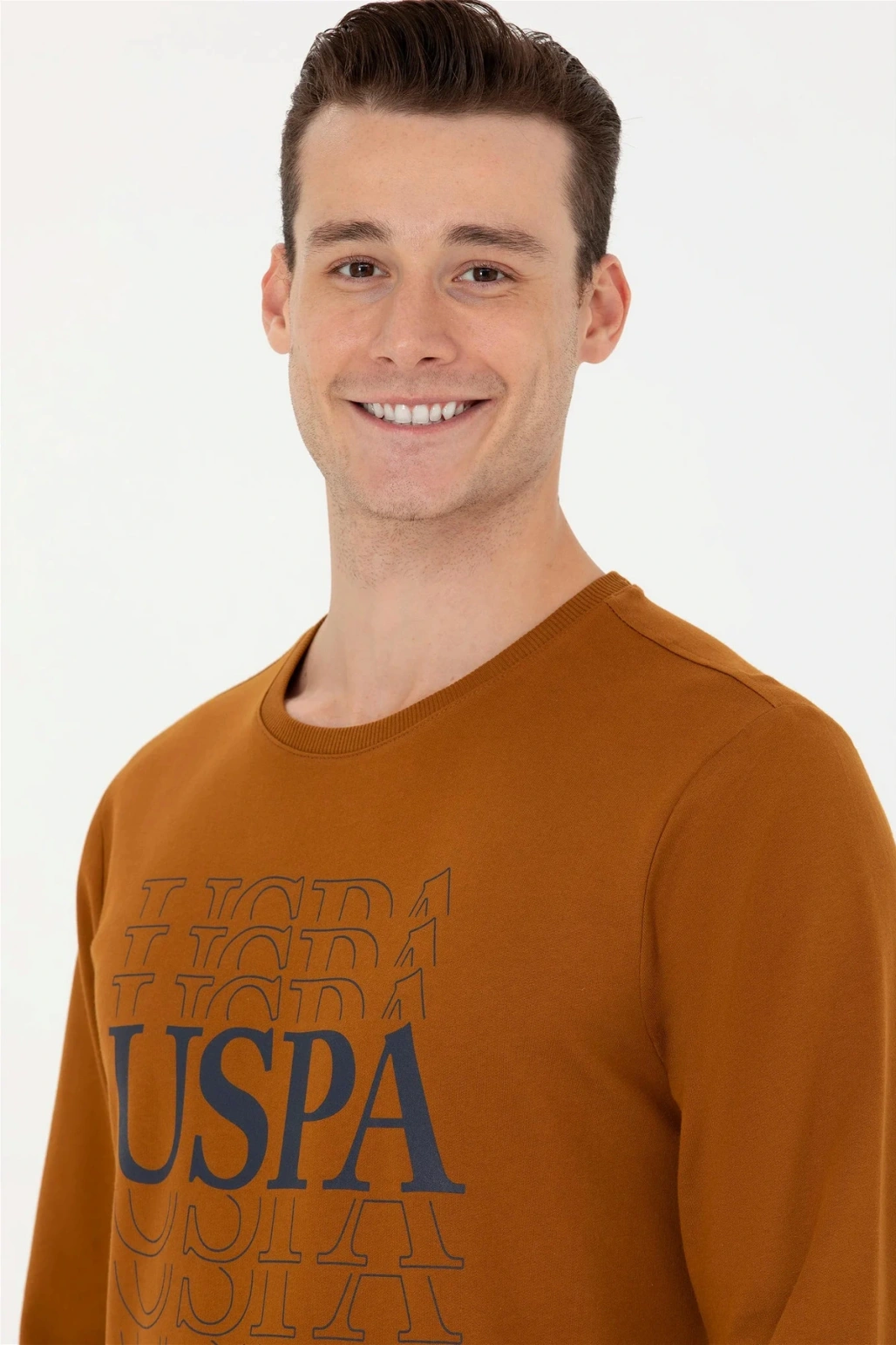 U.S. Polo Assn. U.s. Polo Assn. Erkek Kiremit Bisiklet Yaka Sweatshirt