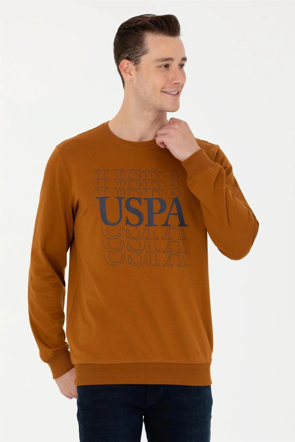 U.S. Polo Assn. U.s. Polo Assn. Erkek Kiremit Bisiklet Yaka Sweatshirt