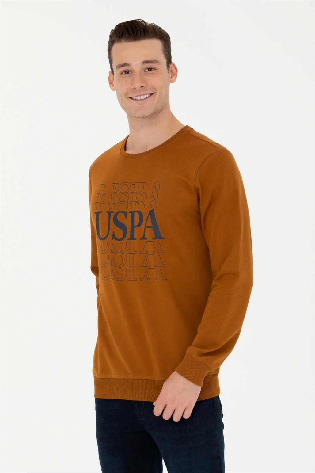 U.S. Polo Assn. U.s. Polo Assn. Erkek Kiremit Bisiklet Yaka Sweatshirt
