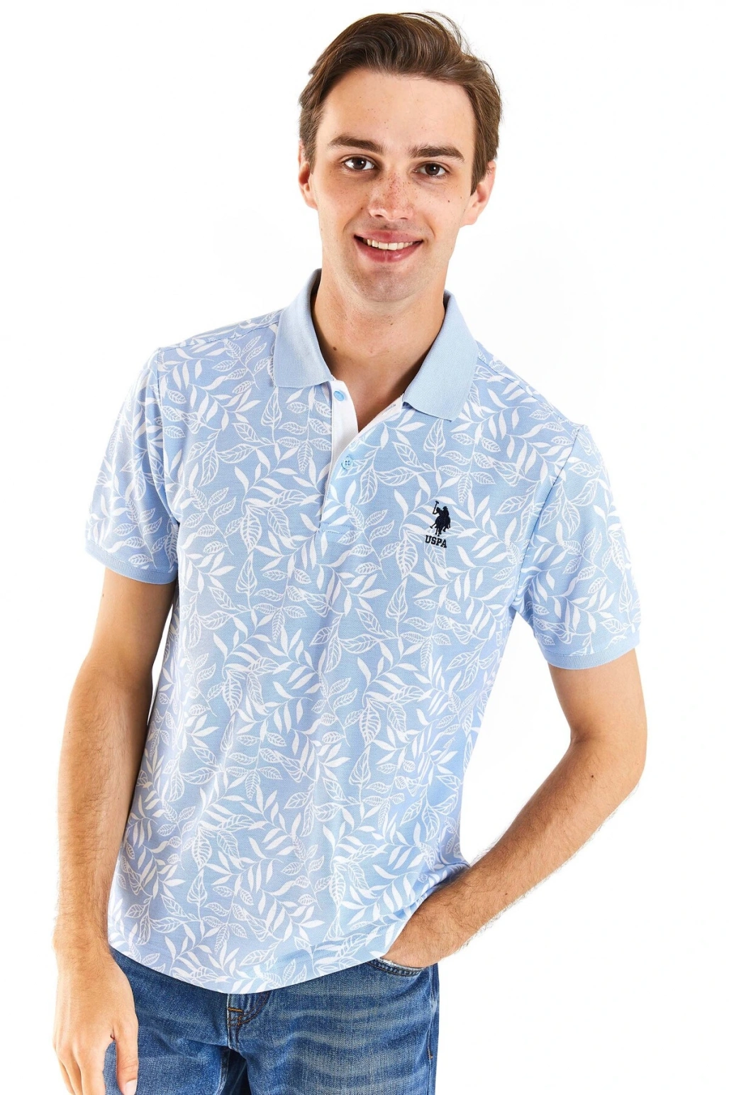 U.S. POLO ERKEK DESENLİ SPOR REGULAR FİT T-SHIRT G081SZ011.000.1826921 GETAFE