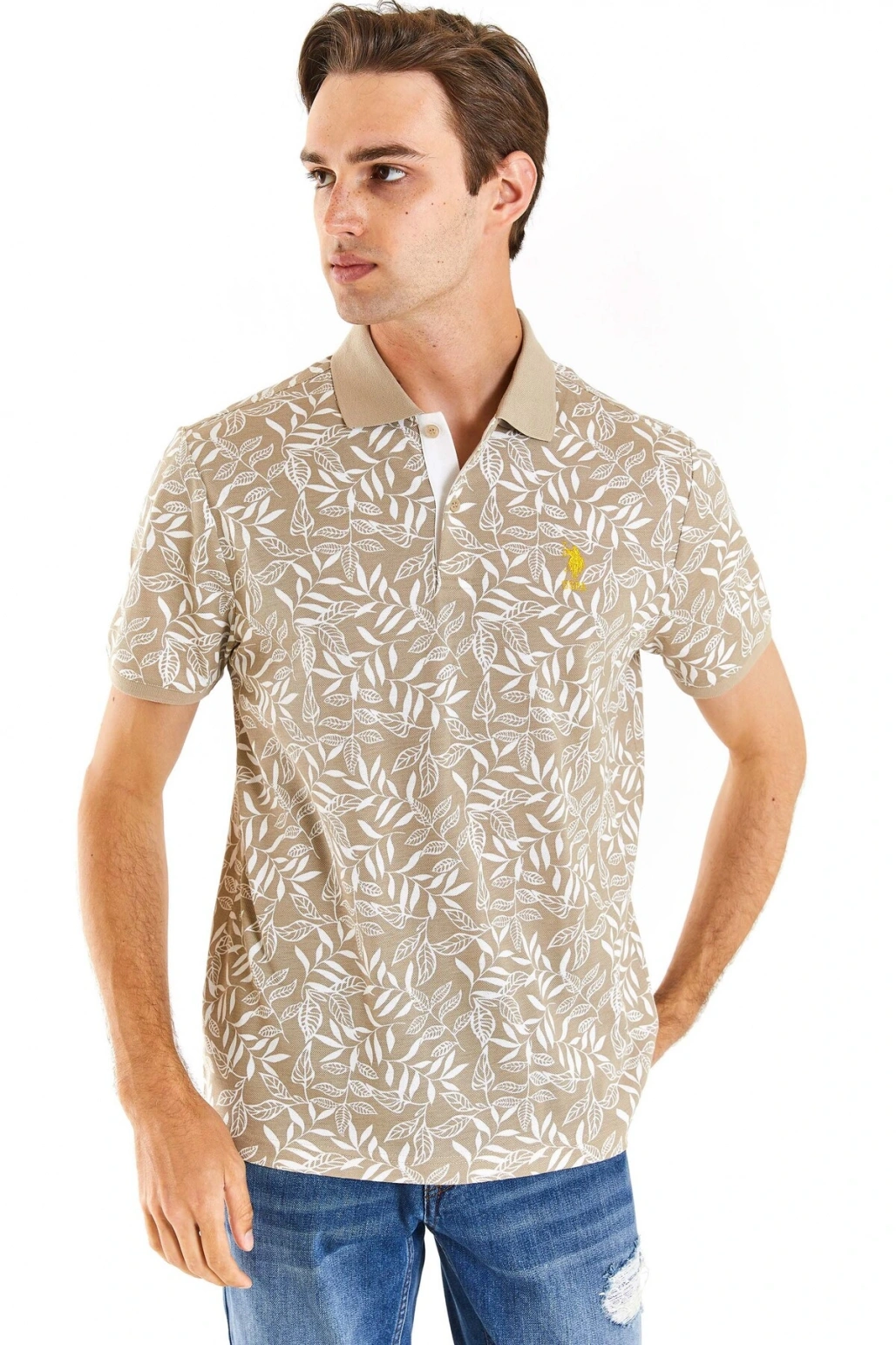 U.S. POLO ERKEK DESENLİ SPOR REGULAR FİT T-SHIRT G081SZ011.000.1826921 GETAFE