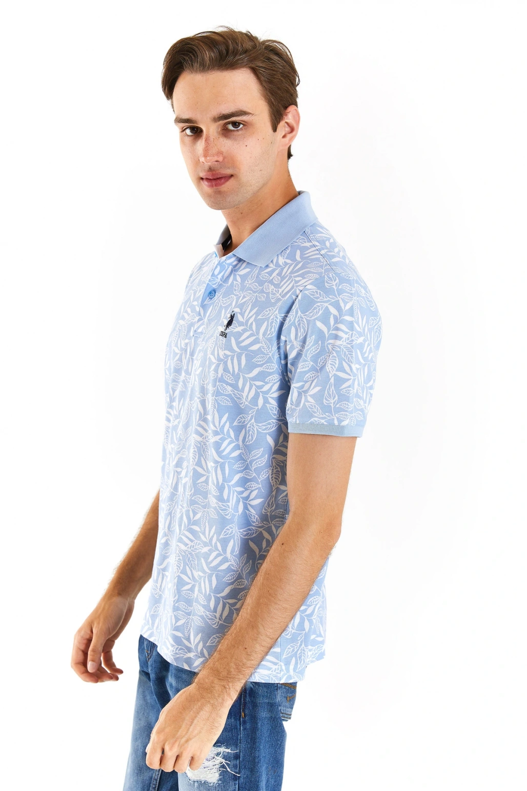 U.S. POLO ERKEK DESENLİ SPOR REGULAR FİT T-SHIRT G081SZ011.000.1826921 GETAFE