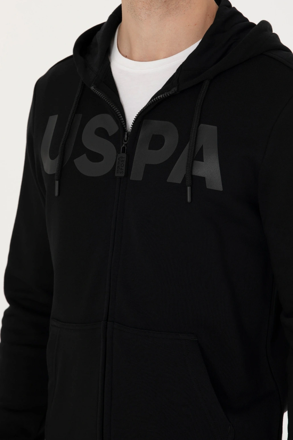 U.S. POLO ERKEK KAPİŞONLU SPOR SWEATSHIRT G081SZ082.000.1639014 GAREN 046 SİYAH 2XL