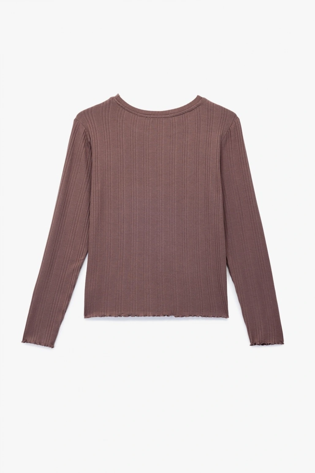 Uzun Kollu Bisiklet Yaka Modal Pijama Üstü