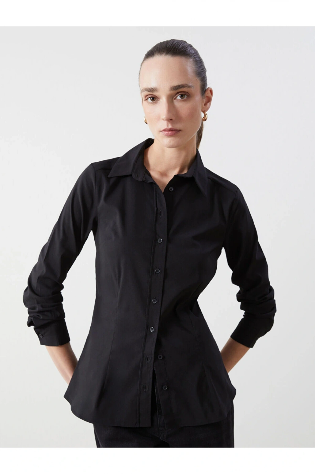 Uzun Kollu Poplin Kadin Gomlek - S5FM49Z8