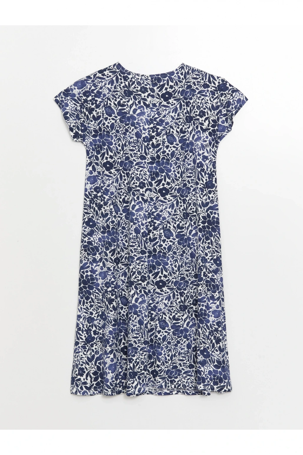 V Yaka Çiçekli A Kesim Kadın Elbise