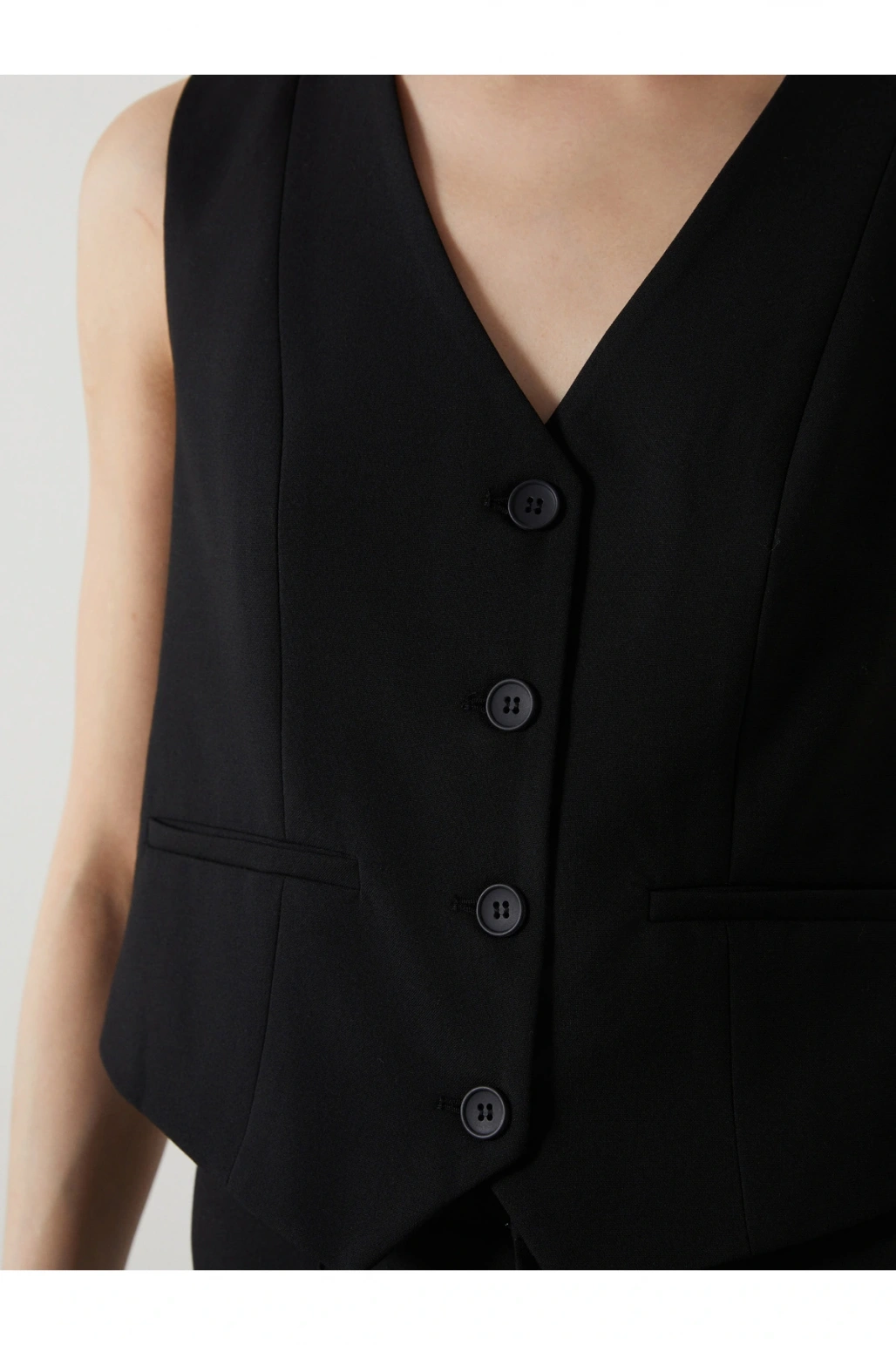 V Yaka Kadın Klasik Yelek