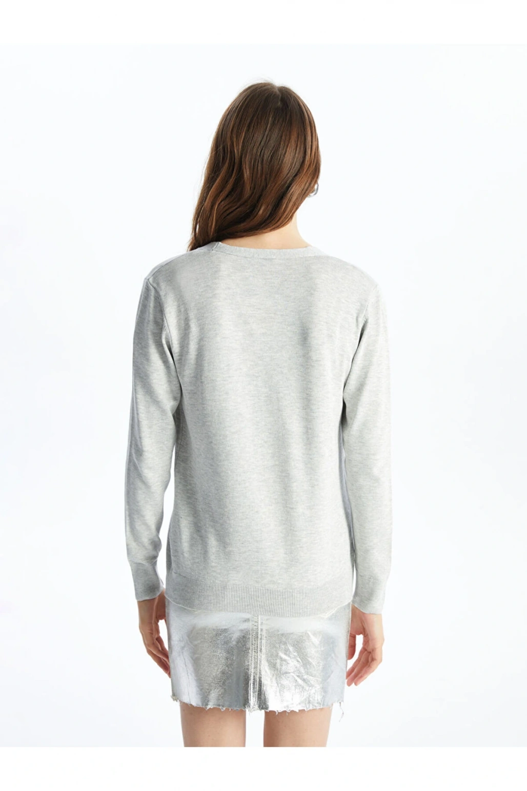 V Yaka Kadın Triko Hırka