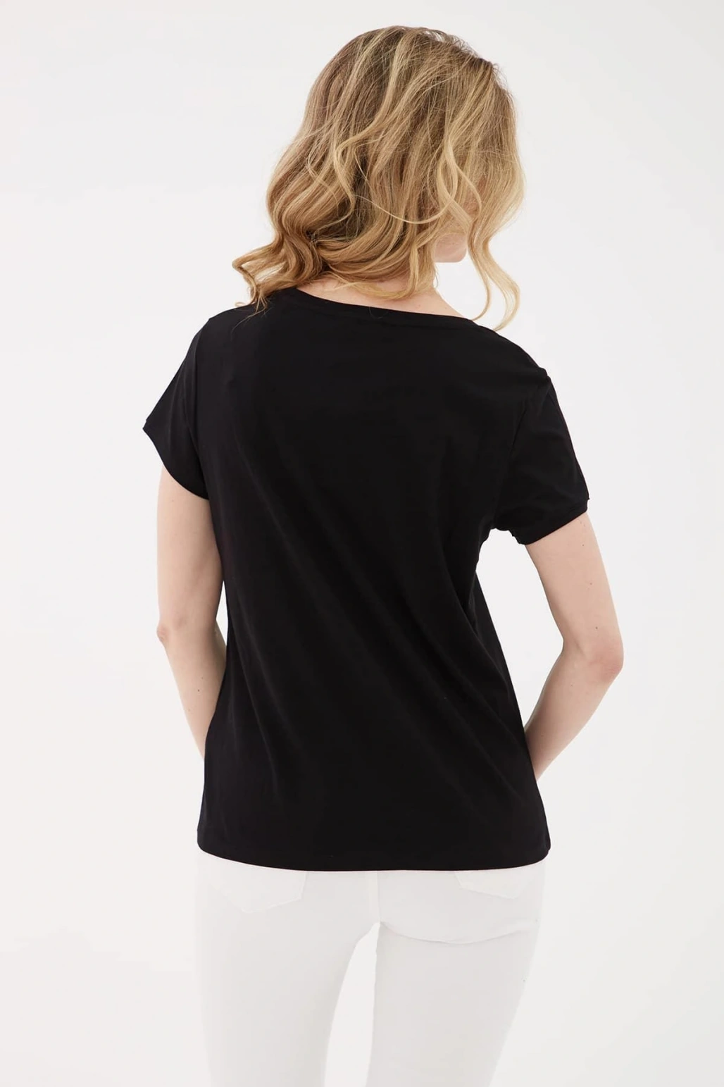 V Yaka T-shirt Siyah / Black