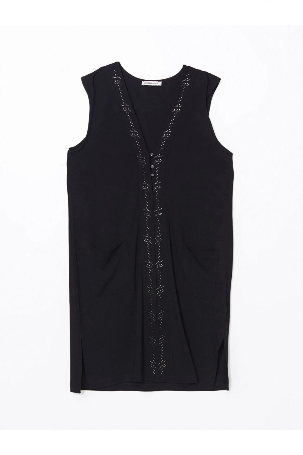 V Yaka Tasli Kadin Yelek - S5FT44Z8