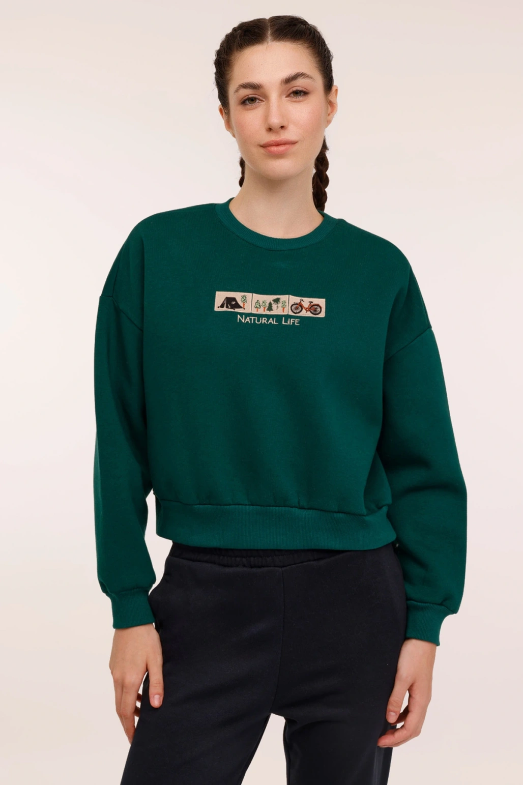 WL HOLLY 16BT102 4PR Yeşil Kadın Sweatshirt