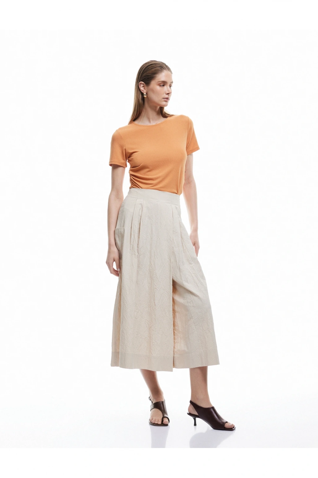 X Sima Tarkan - Rahat Kalıp Cepli Poplin Etek Pantolon