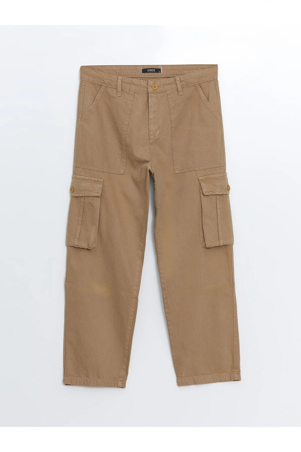 XSIDE Açık Haki Standart Kalıp Gabardin Erkek Kargo Pantolon