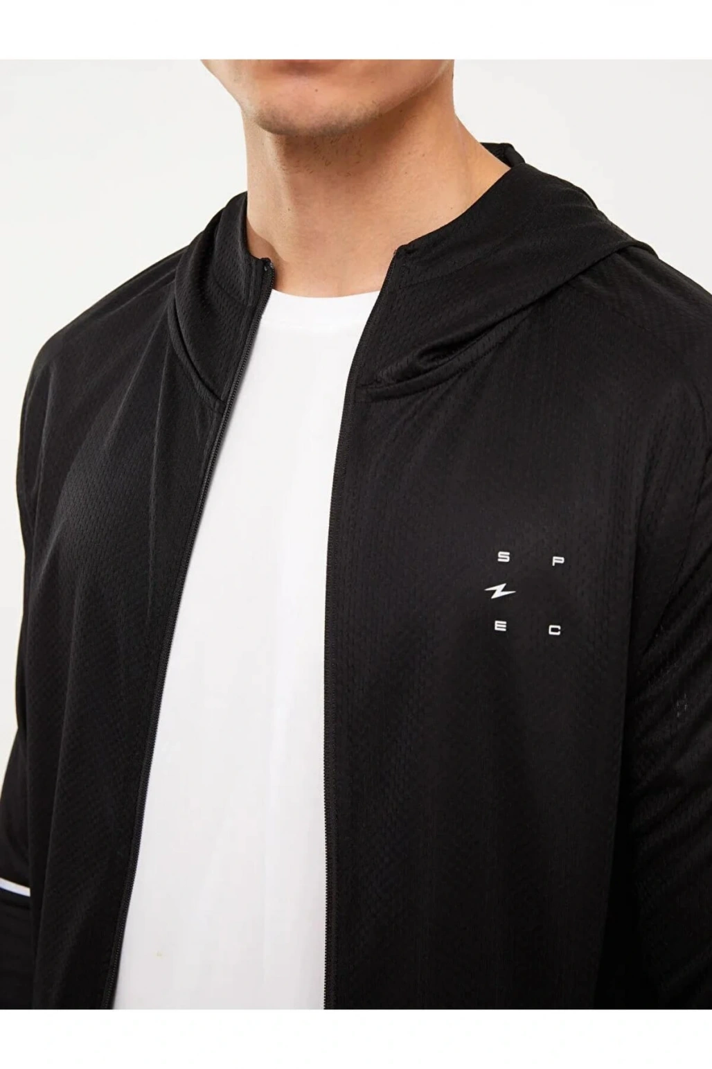 XSIDE ACTIVE Siyah Slim Fit Kapüşonlu Erkek Spor Hırka