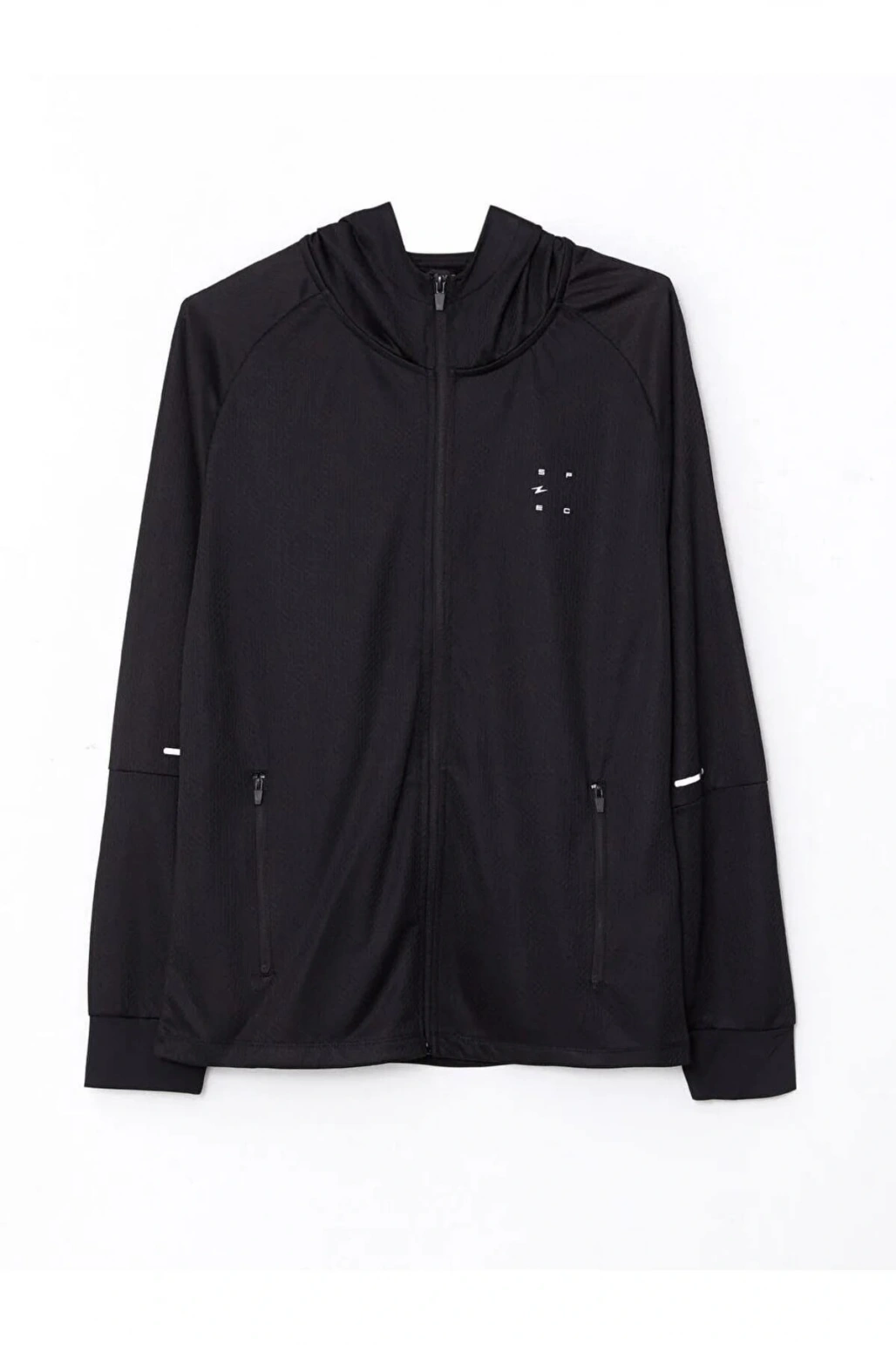 XSIDE ACTIVE Siyah Slim Fit Kapüşonlu Erkek Spor Hırka