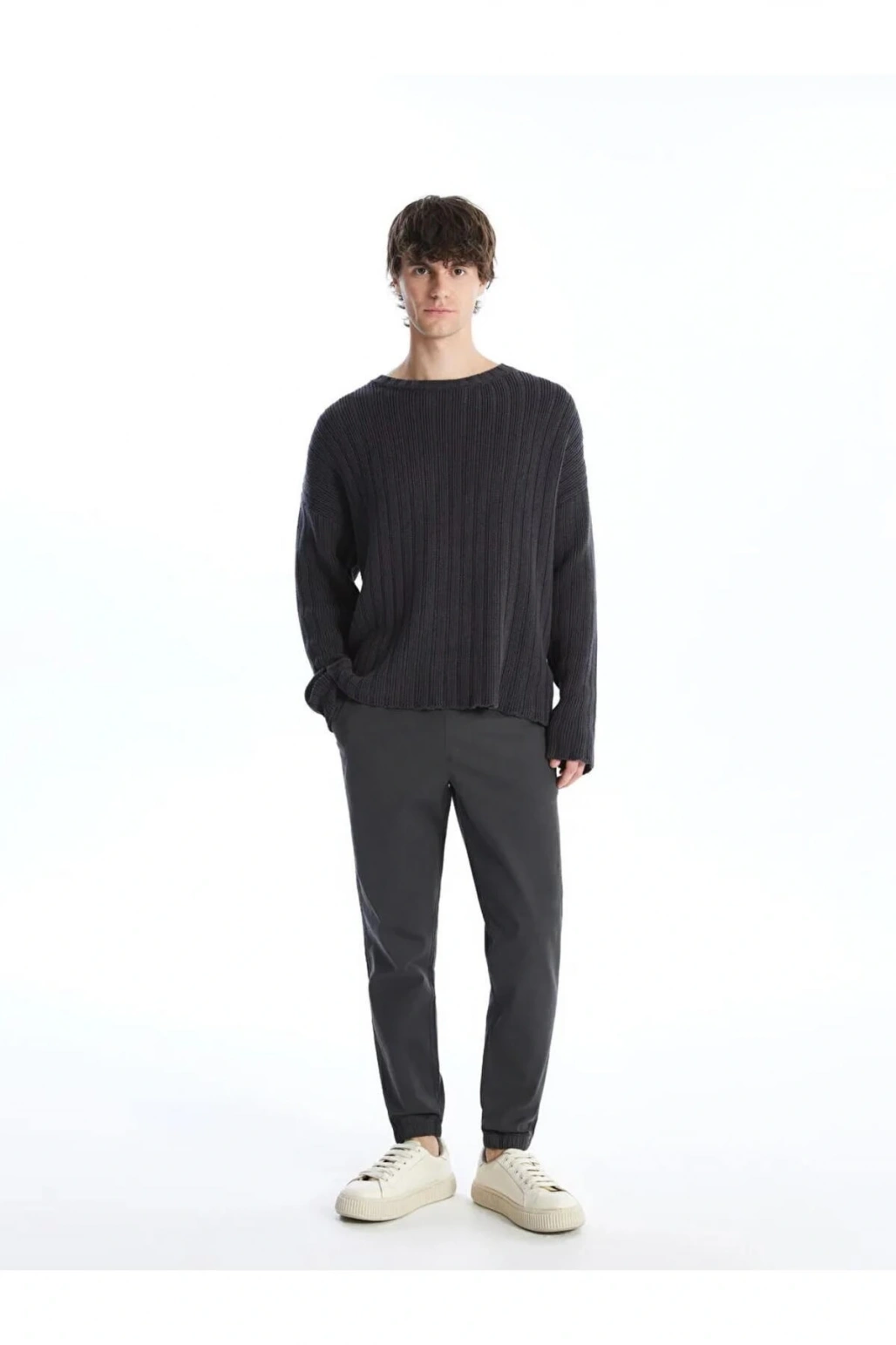 XSIDE Antrasit Standart Kalıp Gabardin Erkek Jogger Pantolon