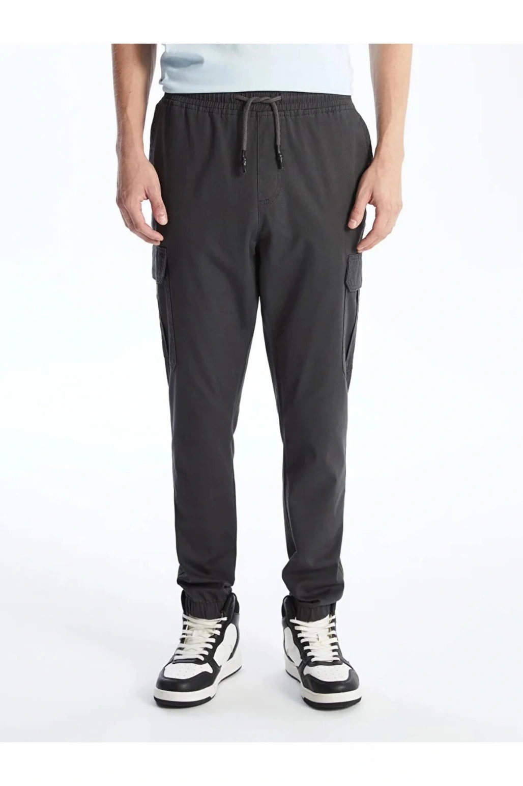 XSIDE Antrasit Standart Kalıp Gabardin Erkek Kargo Pantolon