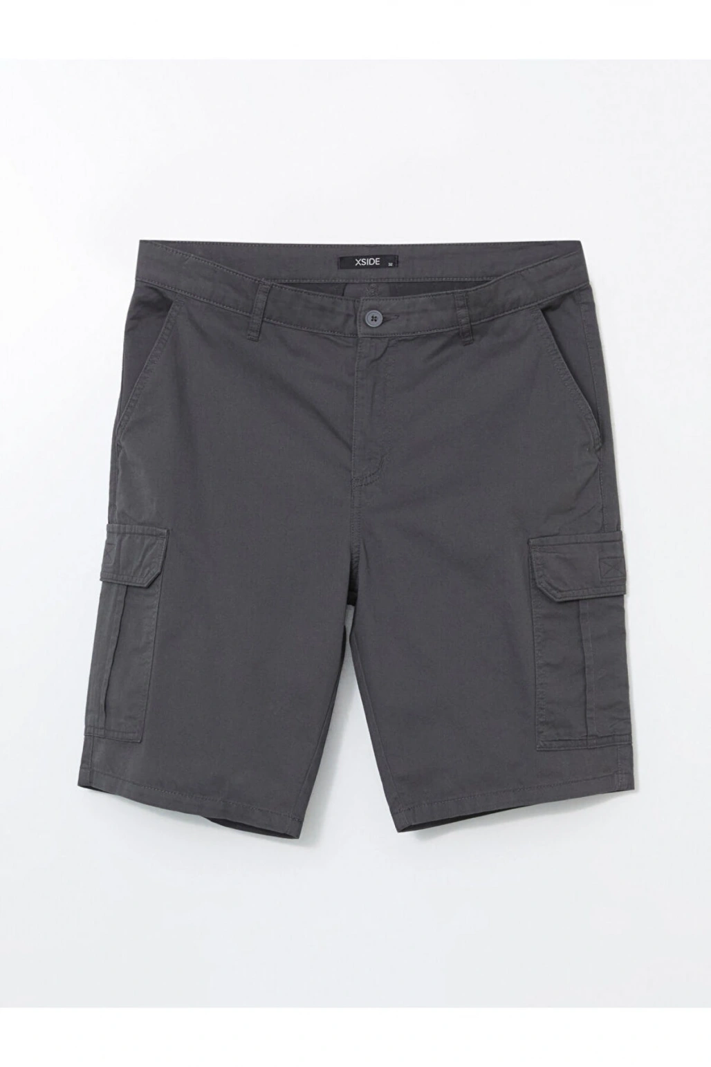 XSIDE Antrasit Standart Kalıp Gabardin Erkek Kargo Şort
