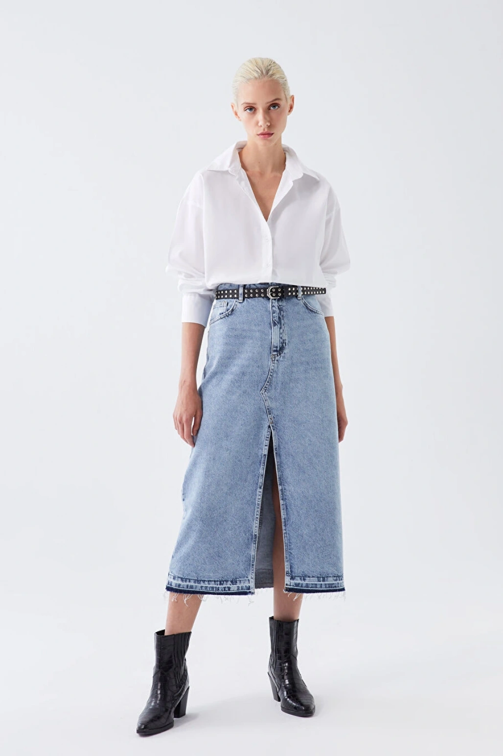 XSIDE Beyaz Poplin Kadın Gömlek