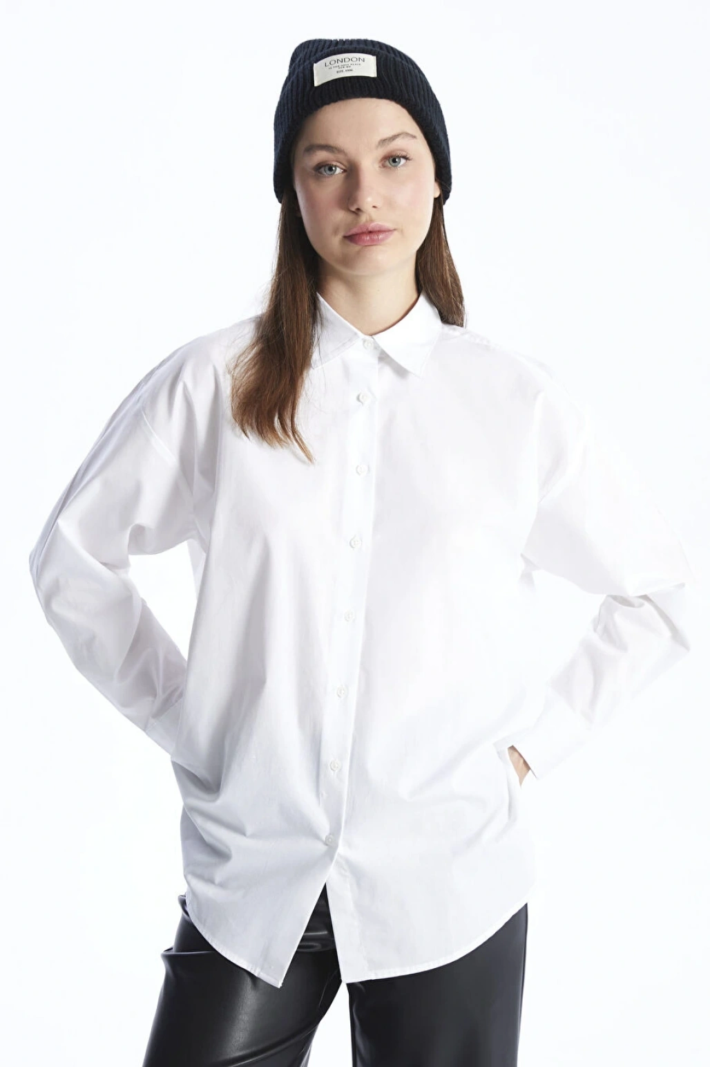 XSIDE Beyaz Poplin Kadın Gömlek